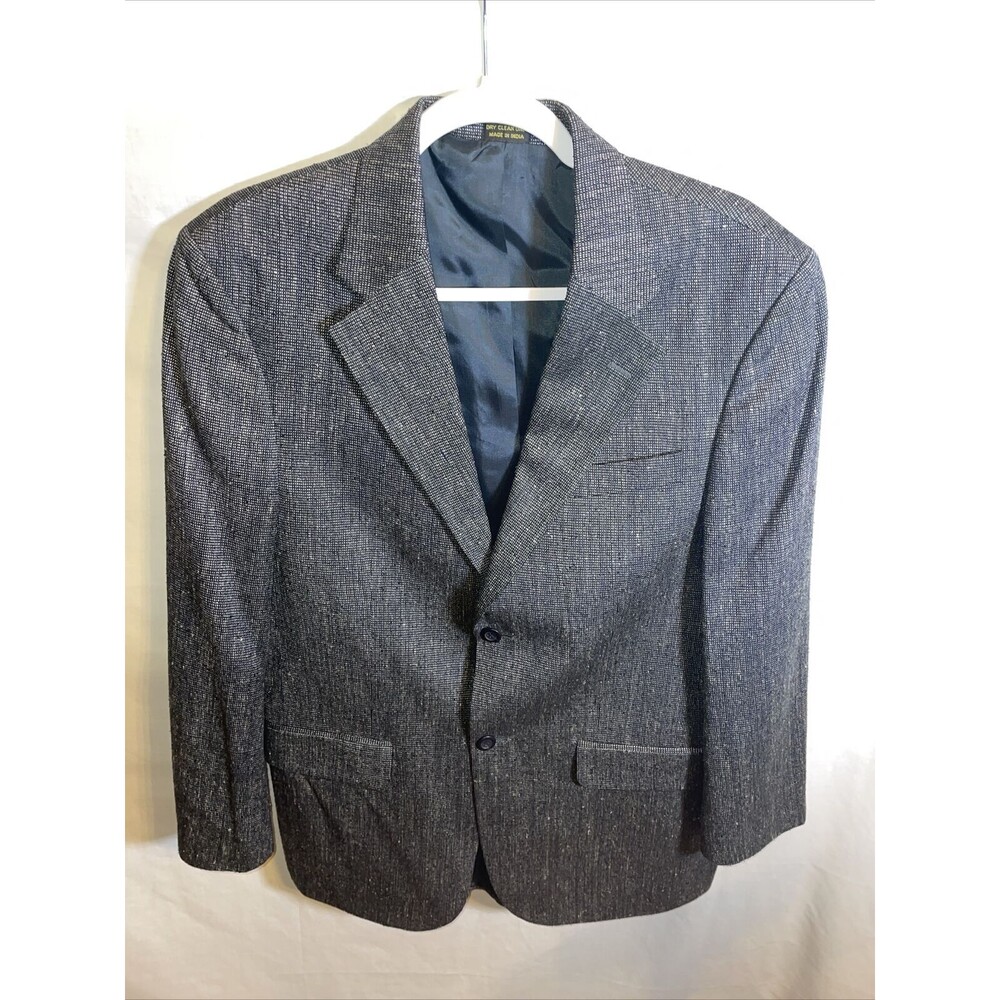 Deansgate Suit Jacket Men’s Size 38R Gray 100% Silk Two Button Formal